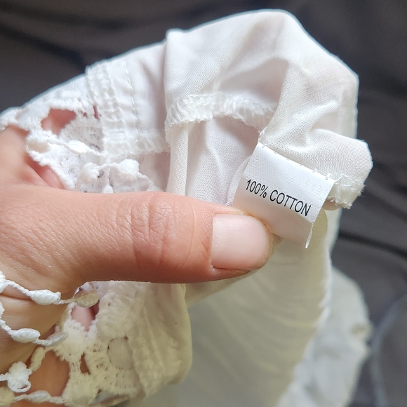 White‎ Lace Trim Tunic Top/Mini Dress - Picture 5 of 5
